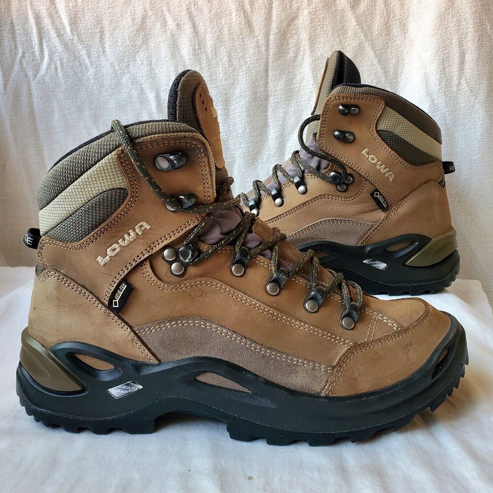 Lowa Renegade Mid GTX Women's Gore-Tex Leather Hiking Boots Brown Size 9 WIDE